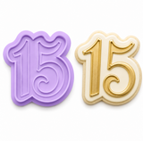 Elegant 15 Cookie Cutter & Stamp Birthday Fondant Embosser Tool