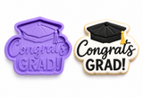 Congrats Grad Academic Tam Cookie Cutter & Stamp