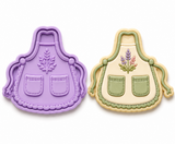 Floral Gardening Apron Cookie Cutter & Embosser Stamp Set