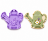 Floral Garden Watering Can Cookie Cutter & Embosser Stamp Set