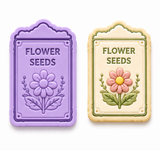 Vintage Flower Seed Packet Cookie Cutter & Embosser Stamp Set