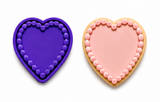 Heart Cake Plaque Cookie Cutter & Embosser Stamp Set