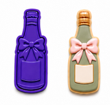 Champagne Bottle with Bow Cookie Cutter & Embosser Stamp Set