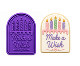 Make a Wish Birthday Plaque Cookie Cutter & Embosser Stamp Set