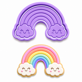 Kawaii Rainbow Cookie Cutter & Embosser | Two-Piece Set
