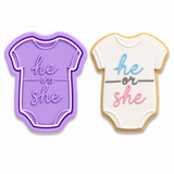 He or She? Onesie Cookie Cutter & Embosser  Two-Piece Set
