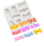 Assorted Candy And Bows Silicone Mold