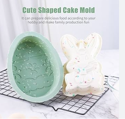 Easter Egg and Bunny Silcone Mold 2 PC