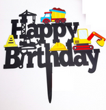 Construction Happy Birthday Cake Topper*