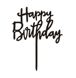 Happy Birthday Cake topper Black