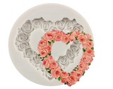 Rose Heart Wreath  Silicone Mold