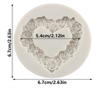 Rose Heart Wreath  Silicone Mold
