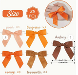 5 Colors of Orange Autumn Twist Bows 3.15