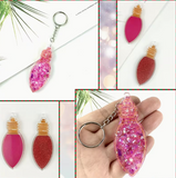 2pc Light Bulb Shape Christmas Ornament Resin Mold, Christmas Silicone Casting Molds, Christmas Pendant Keychain Mold for DIY Resin Crafting