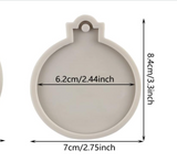 2pc Light Bulb Shape Christmas Ornament Resin Mold, Christmas Silicone Casting Molds, Christmas Pendant Keychain Mold for DIY Resin Crafting