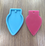 2pc Light Bulb Shape Christmas Ornament Resin Mold, Christmas Silicone Casting Molds, Christmas Pendant Keychain Mold for DIY Resin Crafting