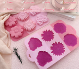 Flower Cake Mold for Baking 6 Cavity Daisy Rose Flower