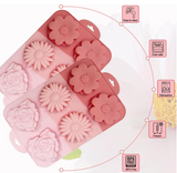 Flower Cake Mold for Baking 6 Cavity Daisy Rose Flower