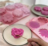 Flower Cake Mold for Baking 6 Cavity Daisy Rose Flower