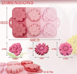 Flower Cake Mold for Baking 6 Cavity Daisy Rose Flower