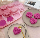 Flower Cake Mold for Baking 6 Cavity Daisy Rose Flower