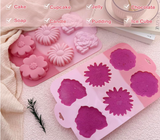 Flower Cake Mold for Baking 6 Cavity Daisy Rose Flower