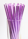 Foil purple paper straws25 CT