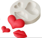 Valentine's Lip & Hearts Silicone Mold