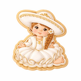 Baby Charro Girl Cookie Cutter and Stamp with Size Options, ,Baptism Mexican Theme Charro Theme Baby Shower Latino Themed