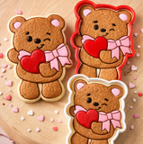 Valentine Love You Beary Much Teddy Cookie Cutter and  Stamp