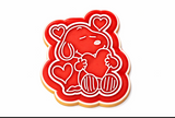 Valinetine Beagle dog Cookie Cutters with Stamp Size Option