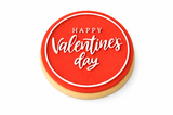 Round Happy Valentines Day Cookie Cutter and Stamp with Size Option