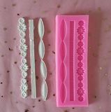 3D Lace Flower Bead Chain Silicone Fondant Mould Cake Baking Molds Sugar Paste Pastry Tools