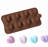 Geometric Heart Mold - 8 Cavities