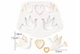Wedding Dove & Heart Silicone Mold