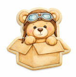 Baby Teddy Bear in Box Cookie Cutter and Stamp