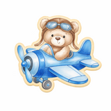 Teddy Bear Pilot Airplane Cookie Cutter and Stamp