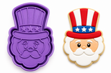 Patriotic Uncle Sam Cookie Cutter & Stamp