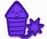 Patriotic Firecracker Cookie Cutter & Stamp