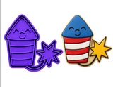 Patriotic Firecracker Cookie Cutter & Stamp