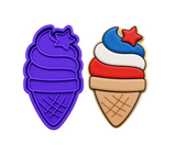 Patriotic Ice Cream Cookie Cutter & Stamp