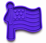 Patriotic Waving Flag Cookie Cutter & Stamp Set