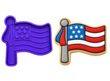 Patriotic Waving Flag Cookie Cutter & Stamp Set