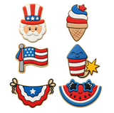 Patriotic Summer Cookie Cutter & Stamp Set – 6 Piece Fourth of July Collection