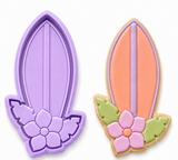 Tropical Blossom Surfboard Cookie Cutter & Embosser Stamp Set