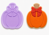 Pumpkin Bow Cookie Cutter & Embosser Stamp Set