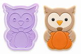 Autumn Owl with Pumpkin Cookie Cutter & Embosser Stamp Set