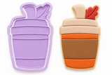 Autumn Coffee To-Go Cup Cookie Cutter & Embosser Stamp Set
