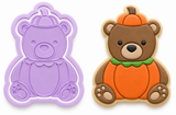 Pumpkin Teddy Bear Cookie Cutter & Embosser Stamp Set