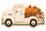 Cream Pumpkin Patch Farm Truck Cookie Cutter & Embosser Stamp Set